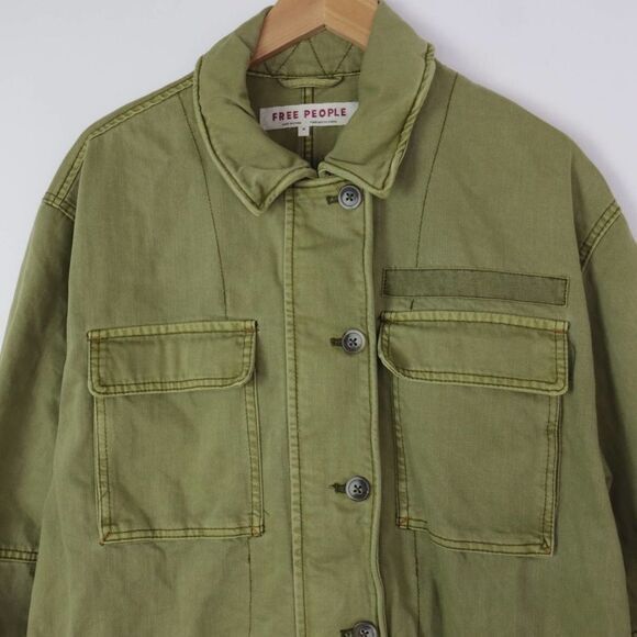 NWOT Free People Seize The Day Military Jacket‎  Olive Green, M - Picture 6 of 15